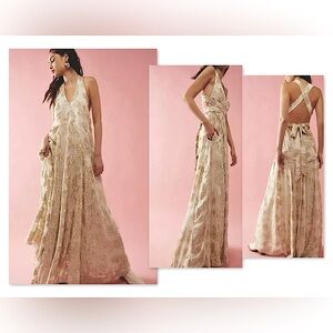 🪐Free People x BHLDN Convertible Maxi Shimmery Boho Dress, NWT✨